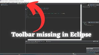 Fix Toolbar missing in Eclipse [upl. by Trelu]