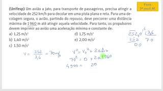 FÍSICA 1ºEM MUV UNIFESP 020A [upl. by Janelle]