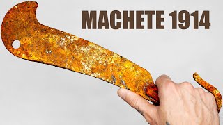 110 Years Old Rusty Machete Billhook Restoration [upl. by Adelaide]