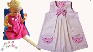 Ho to sew a simple Girls Dress  Sewing Tutorial  Sewing Pattern Lily  Frocks amp Frolics [upl. by Odnarb546]