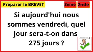 🤔 Si aujourdhui nous sommes vendredi quel jour seraton dans 275 jours [upl. by Enileuqkcaj]