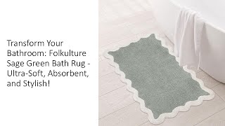 Transform Your Bathroom Folkulture Sage Green Bath Rug  UltraSoft Absorbent and Stylish [upl. by Ikey]