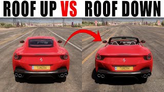 Forza Horizon 5 Convertible Roof up vs Roof down  Which is the Fastest Forza Science [upl. by Natrav]