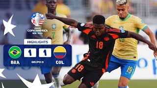 BRASIL 11 COLOMBIA  HIGHLIGHTS  CONMEBOL COPA AMÉRICA USA 2024™ [upl. by Wagner]