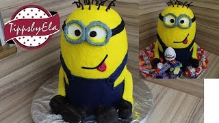 Minions Torte 3D Sahne Torte Anleitung ohne Fondant [upl. by Irrot207]