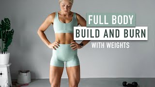 30 MIN FULL BODY Build and Burn HIIT Workout with weights dumbbells  build strength burn fat [upl. by Etaner]