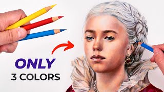 Drawing a Portrait with ONLY PRIMARY COLORS [upl. by Eiddam]