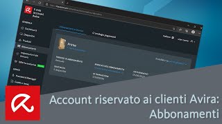 Account riservato ai clienti Avira Abbonamenti [upl. by Haddad792]