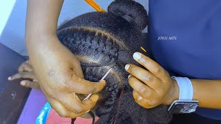 QUICK AND SIMPLE NEEDLE 🪡 CORNROWS FOR KIDS best if cant cornrow [upl. by Earahc]