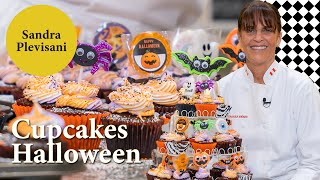 Decoración de Cupcakes para Halloween con Frosting de Merengue  Sandra Plevisani [upl. by Woodhouse]