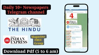 How to download The Hindu and India Express Newspaper Pdf from Telegram  All City Edition [upl. by Girand]