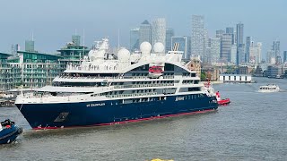 Ponant Le Champlain  Luxury Passenger CruiseShip  Superyacht  Tower Bridge London🛥️ [upl. by Asillem]