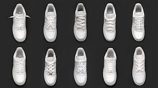 10 Cool Shoe Lace styles Nike Air Force 1  Shoe lacing tutorials [upl. by Hawger]