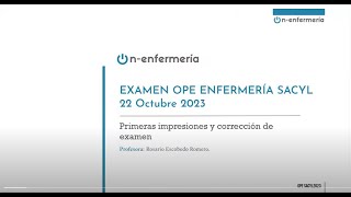 EXAMEN COMENTADO OPE ENFERMERÍA SACYL 2023 [upl. by Radec]