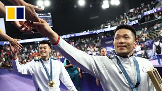 Chinese Taipei beats China for badminton doubles gold [upl. by Janicki]