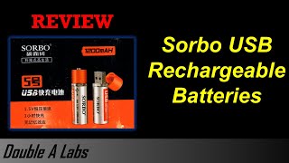 Sorbo USB 15V LiionLiPo Rechargeable Battery AA amp AAA Review [upl. by Rap722]