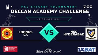 LOONGS CA Vs NSC HYDERABAD  50 OVERS MATCH  DECCAN ACADEMY CHALLENGE SEP 2024 [upl. by Scharf114]