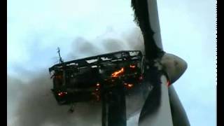 Burning Wind Turbine in Portugal [upl. by Adnara]