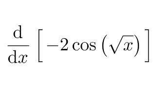 Derivative of 2cossqrtx [upl. by Esidarap649]