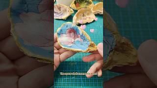 How to make an oyster shell ornament shellideas shellcraft shellart beachdecor handmade [upl. by Gehlbach]