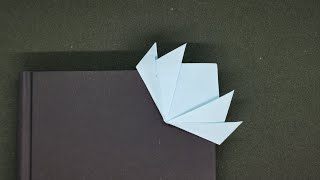 Lotus Origami Lesezeichen basteln  How to make a easy lotus bookmark corner  DIY [upl. by Ardnosak753]