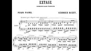 Georges Bizet  Extase for piano with score song without words [upl. by Ymerrej387]