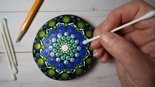 EASY Dot Art Mandala Stone Painting Using ONLY a Qtip amp Pencil FULL TUTORIAL How To  Lydia May [upl. by Naihtniroc]