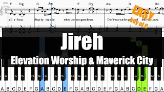 🎹Elevation Worship amp Maverick City  Jireh Key of C  Sheet  Lyrics  Chords Piano Easy Tutorial🎹 [upl. by Ymmit74]