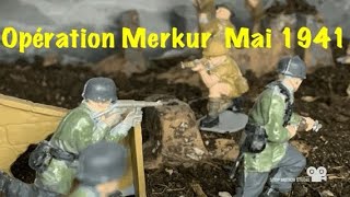 Guerre en Méditerranée Opération Merkur Mai 1941 Stopmotion Seconde guerre mondiale Airfix 132 [upl. by Franni906]