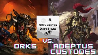 Orks War Horde Vs Custodes Warhammer 40k Live Pariah Nexus Battle Report [upl. by Nanerb]