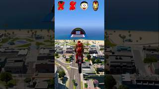 😍🤣Super Hero bike jump test gta gta5 spiderman superman batman ironman shorts [upl. by Colson]