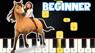 Spirit Riding Free Opening Theme  Beginner Piano Tutorial  Easy Piano [upl. by Doerrer]