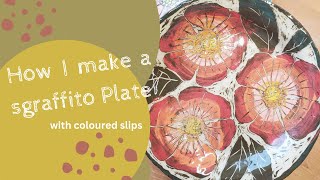 Sgraffito plate with flowers tutorial [upl. by Ravahs]