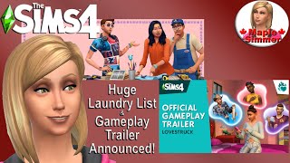 Huge Laundry List amp Lovestruck Gameplay Trailer Announced Sims 4 News [upl. by Maxma]