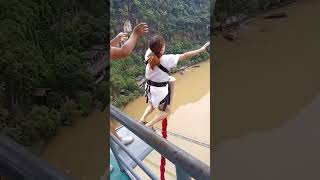 Collection of beautiful women bungee jumping moments bungee travel [upl. by Ester306]