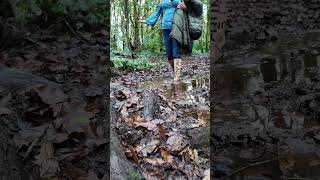 Puddle jumping and a muddy wellie walk through a forest built over mine shafts [upl. by Jenness630]