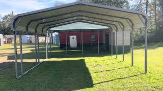 Kountze Tx Demo Carport 18x20x7 Regular Roof Style [upl. by Ettennyl]