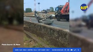 Accident à Beau Songes  une voiture percute un parapet pas de blessé [upl. by Culbert]