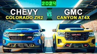 Midsize Truck KING 2024 Chevy Colorado ZR2 vs GMC Canyon AT4X Comparison Video [upl. by Eiznyl]