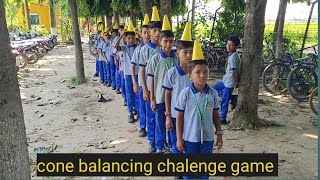 cone balancing chalenge game dance gamesschool viralvideo school funny love drama [upl. by Aicilet]