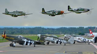 SPECTACULAR P51 Mustang TRIO Engine Roar Aerobatics amp Low Passes at Bern in Switzerland [upl. by Medlin]