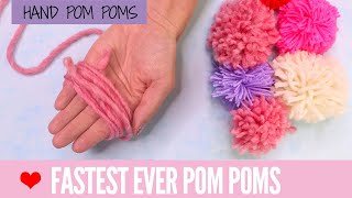 DIY Pom Poms  Super FAST Pom Poms with Your Hand [upl. by Martguerita]