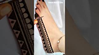 Beautiful Easy Border Feet Mehndi Design Stylish 🔥mehndi mehndidesign shorts youtubeshorts [upl. by Sabsay]