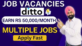 Exciting Job Vacancies at Ditto Earn ₹30000 to ₹50000month [upl. by Milks531]