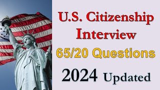 20 Questions 2024 Updated Civics questions for 6520 Consideration US citizenship interview [upl. by Aniale]