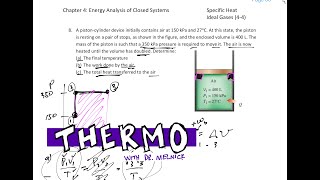 Thermodynamics  44 Ideal Gas Specific Heat example 4 [upl. by Atiroc]