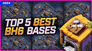 NEW BEST BH6 BASES Stage 12 😍 TOP 5 Builder Hall 6 Base Links for 2024  Clash of Clans [upl. by Nemra]