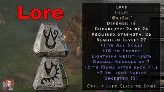 Diablo II Resurrected Rune Words  Lore Ort Sol [upl. by Accber728]