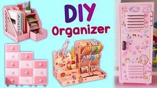 DIY  Desktop Organizer from Cardboard  Pen Holder Organizer  Paper Craft  Cardboard Craft [upl. by Goebel]