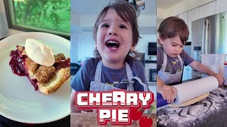 3 year old Levi makes Cherry Pie from scratch [upl. by Hevak]